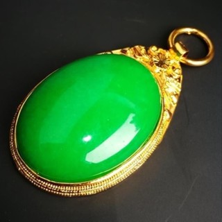 Mặt dây chuyền nam nữ từ ngọc bích Laokeng Malaysia tự nhiên màu xanh ngọc rắn