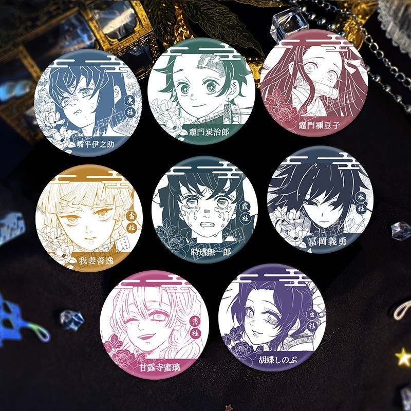 Anime Demon Slayer: Kimetsu no Yaiba Nezuko Kamado Tanjirou Inosuke Manga Badge Button Brooch Pins C