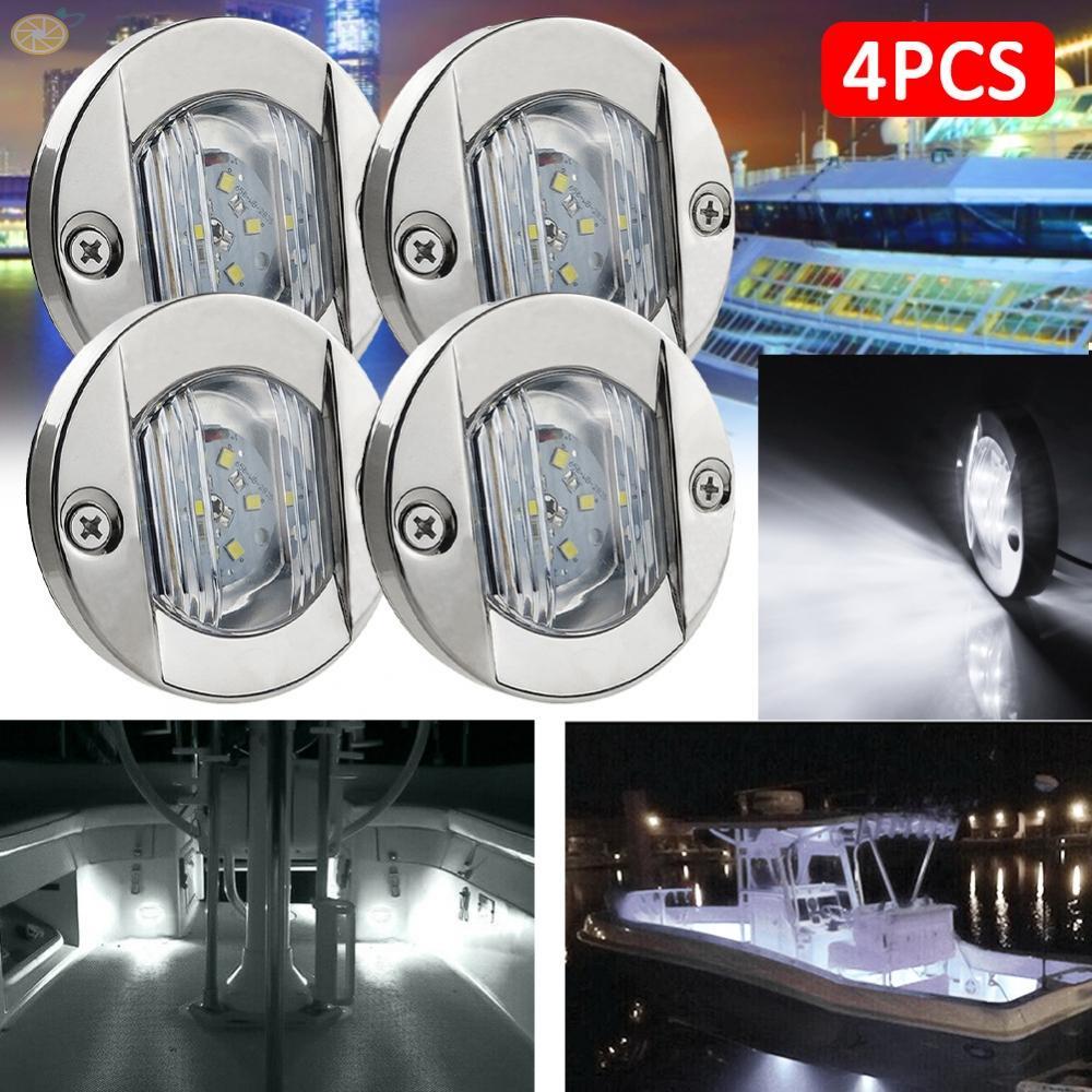 Bộ 4 đèn LED chống nước cho đèn thuyền 12 Volt Marine Round Transom Mount