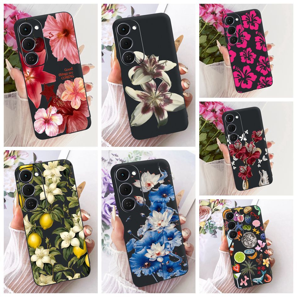 Vỏ Mới Cho Tecno Spark 40 Pro Ốp Lưng KM6 Hoa Phổ Biến Mềm Màu Đen Silicon Bảo Vệ Cho Tecno Spark 40