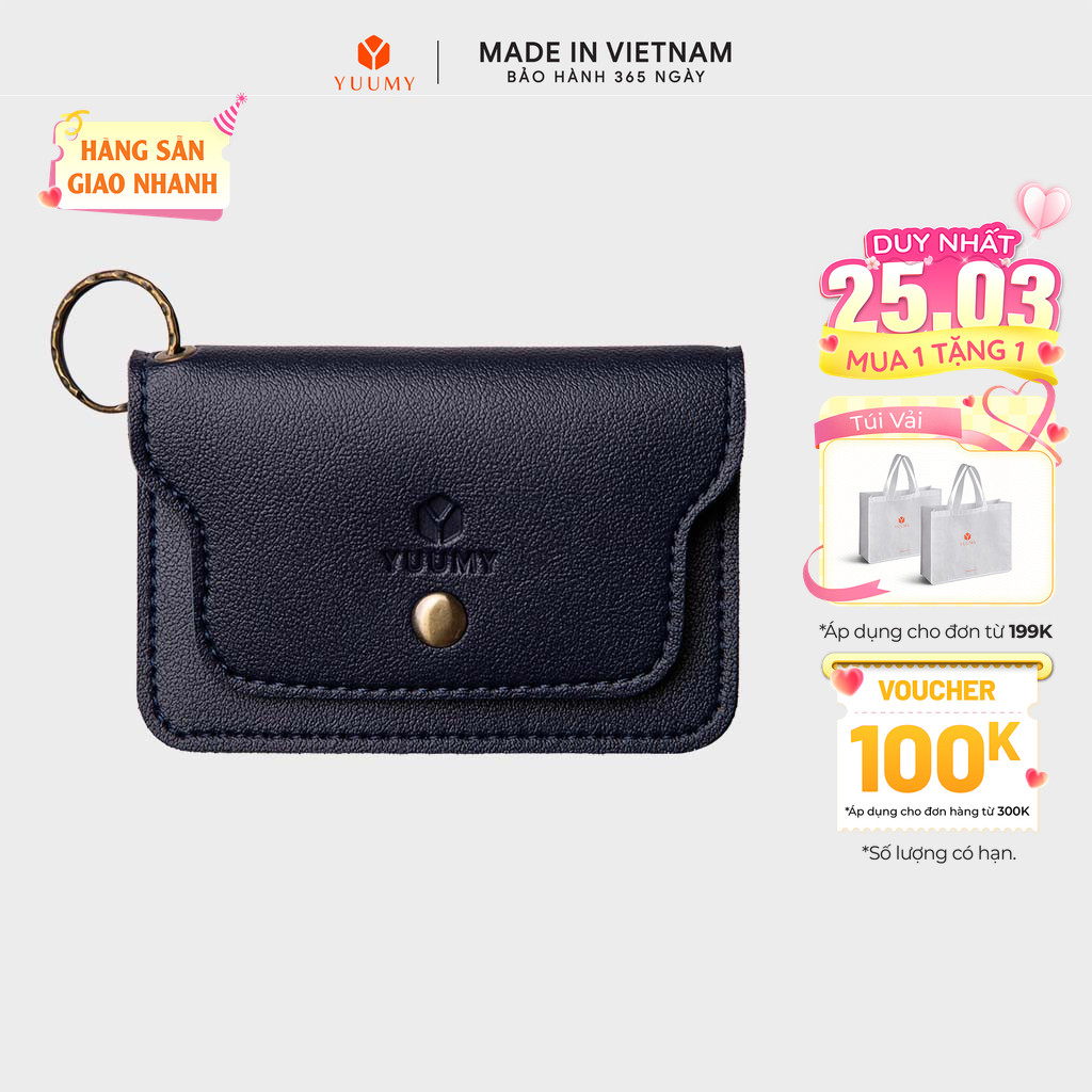 Ví Yuumy (Thời trang nữ nắp gập cỡ nhỏ - Ví móc khóa da YMK10)