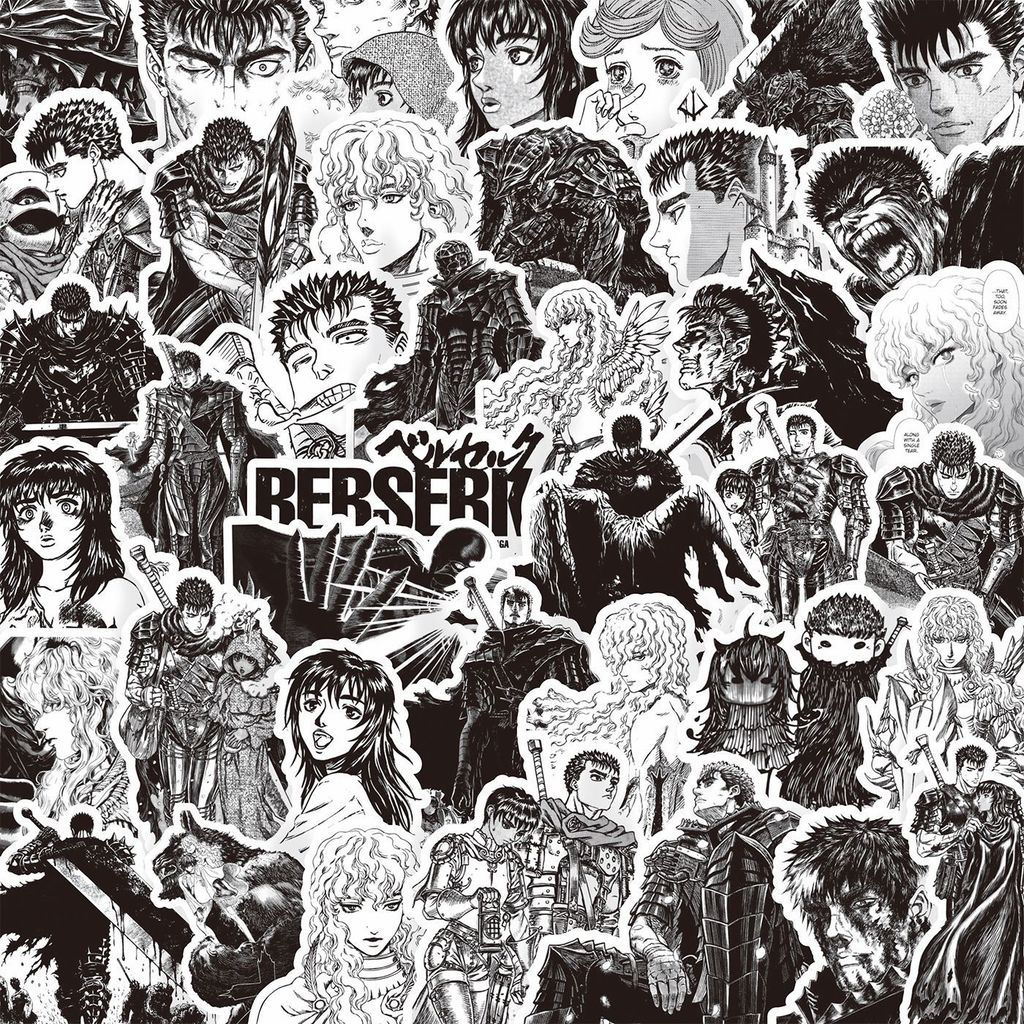 Bộ Sticker Berserk Hình Dán Chống Nước Nhãn Dán Tem Dán Graffiti Nhật Bản Anime Cho Trẻ, 82 tờ