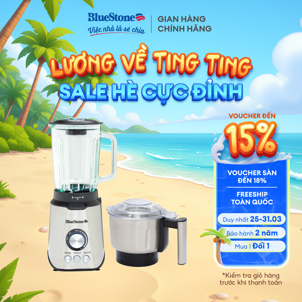 Máy Xay Sinh Tố Đa Năng Bluestone BLB-5339, 1.5L, Bạc