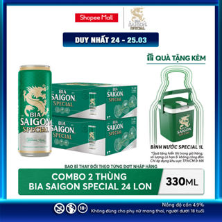 Nồng Độ Cồn 4.9% - Combo 2 Thùng 24 Lon Bia Sài Gòn Special 330ml