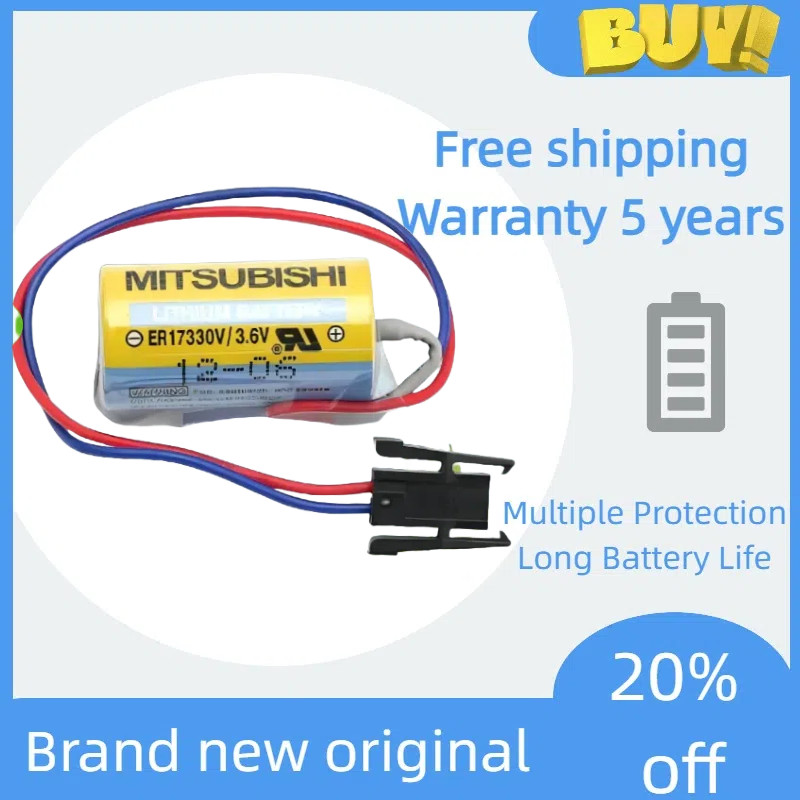 1 Chiếc Mitsubishi ER17330V 3.6V A6BAT MR-BAT PLC Điều Khiển Công Nghiệp servo Ổ Đĩa lithium Pin Mới