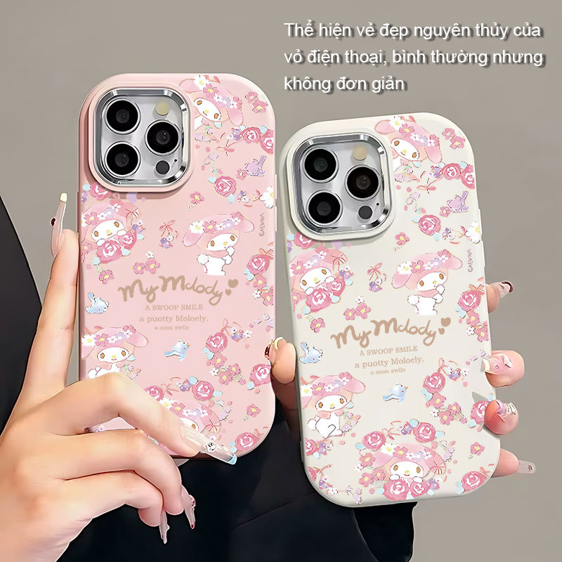 Ốp Lưng My Melody Hoa Hồng cho iPhone 7/7 Plus/X/XR/Xs Max TPU Soft Shell chống ngã