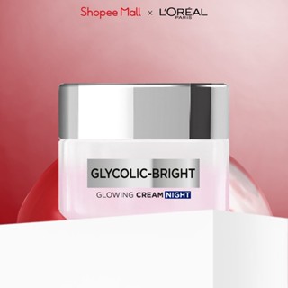 Kem dưỡng ban đêm dưỡng sáng mịn & mờ thâm nám L'Oreal Paris Glycolic (AHA) Bright [Glycolic+ Niacinamide] + 50ml