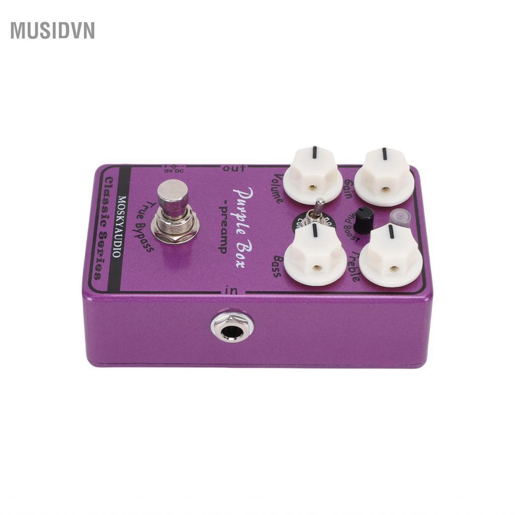 musidvn Btuty Purple Box Guitar Effects Pedal Overdrive Preamp Boost Compressor với EQ băng tần kép 