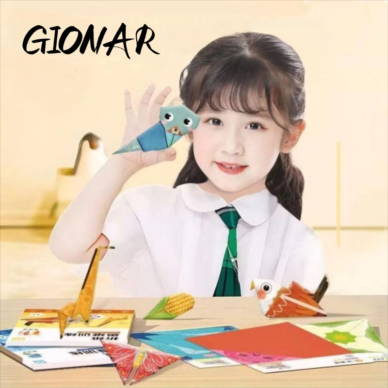 Sách Origami GIONAR, Trẻ Em 15 Tờ Xếp Hình Origami, Ngộ nghĩnh DIY Handmade Origami Động Vật Họa Tiế
