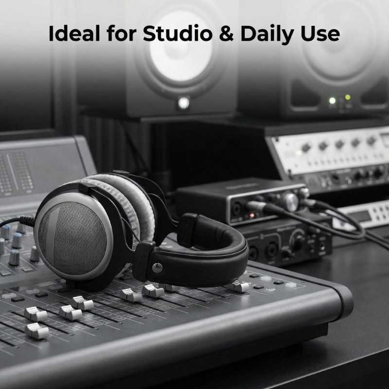 Miếng đệm thay thế băng đô tai nghe BTM Studio có miếng bọt biển và da cho DT990