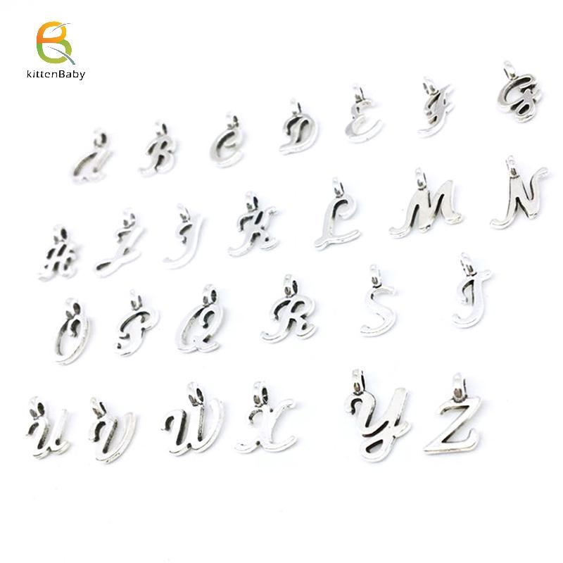 [Baby-t] 26 Cái 26 Bảng Chữ Cái Tiếng Anh Chữ Cái Quyến Rũ Mặt Dây DIY Handmade Trang Sức Thủ Công [