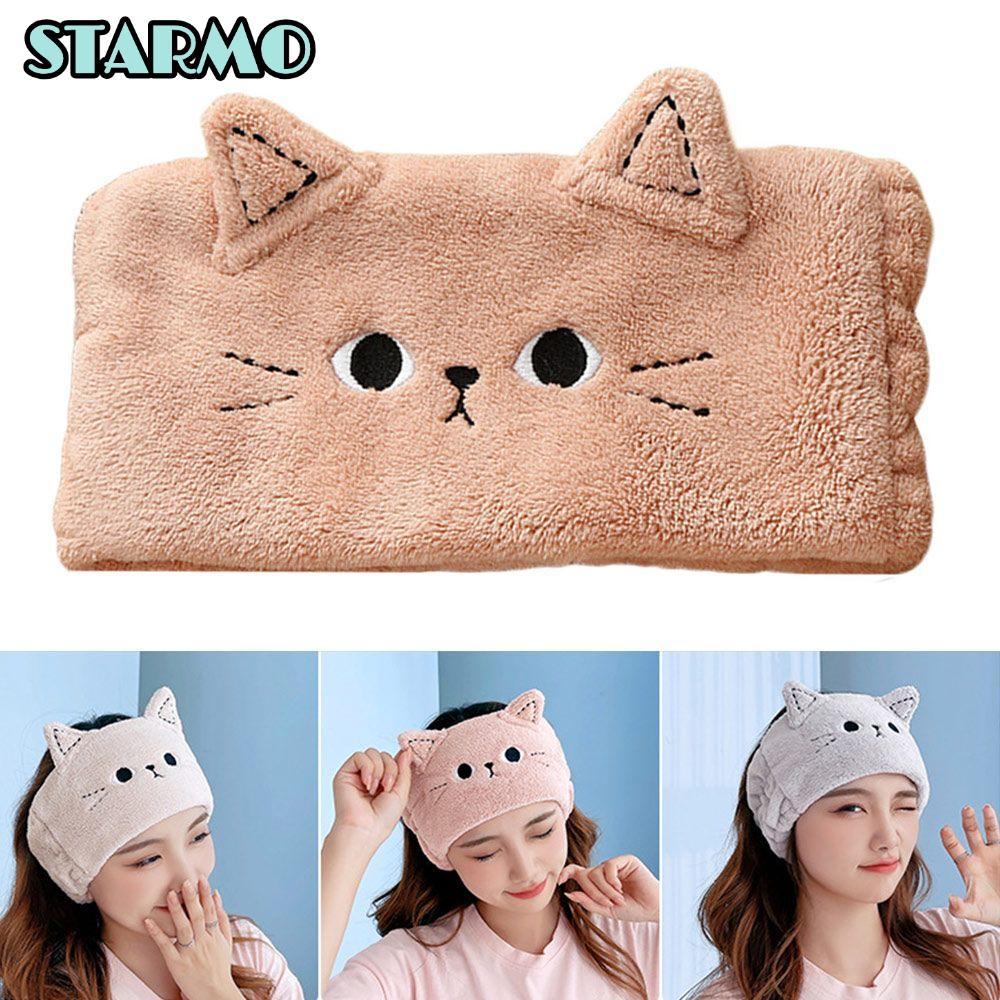 STARMO Wash Face Headbands Nữ Bé Gái Mũ Lông Cừu San Hô Dễ Thương