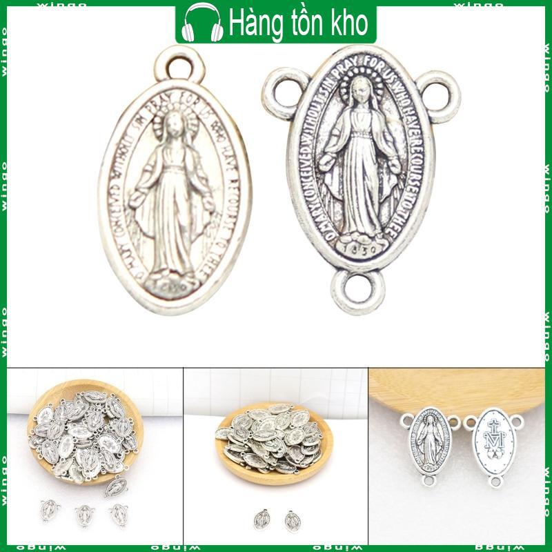 Huy Chương Mặt Dây Chuyền Hình Đức Mẹ Maria Bầu Dục - Trang Sức Công Giáo Quyến Rũ