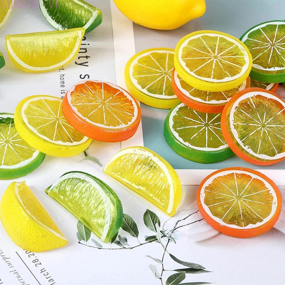 【SUNAGE】Plastic Fake Lemon Slices 30 Pcs Simulation Fruit Model for Visual Merchandising【HOT Fashion