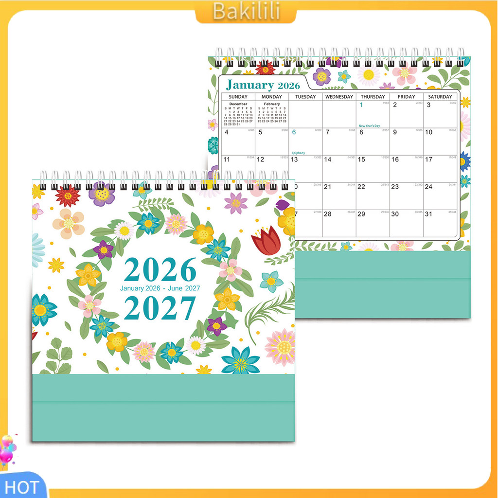 Thai| 2026-2027 Planner Planner Planner Planner Calendar 2026-2027 Lịch để bàn hoa 18 tháng Công cụ 