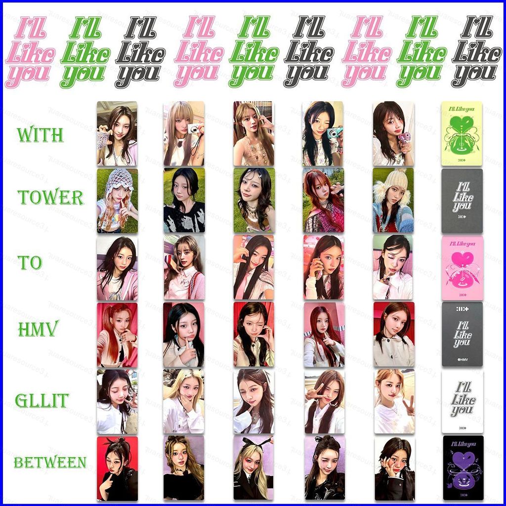 SQ3 5 Cái / bộ ILLIT photo ILL LIKE YOU album GLLIT YUNAH MINJU MOKA WONHEE IROHA LOMO card QS3