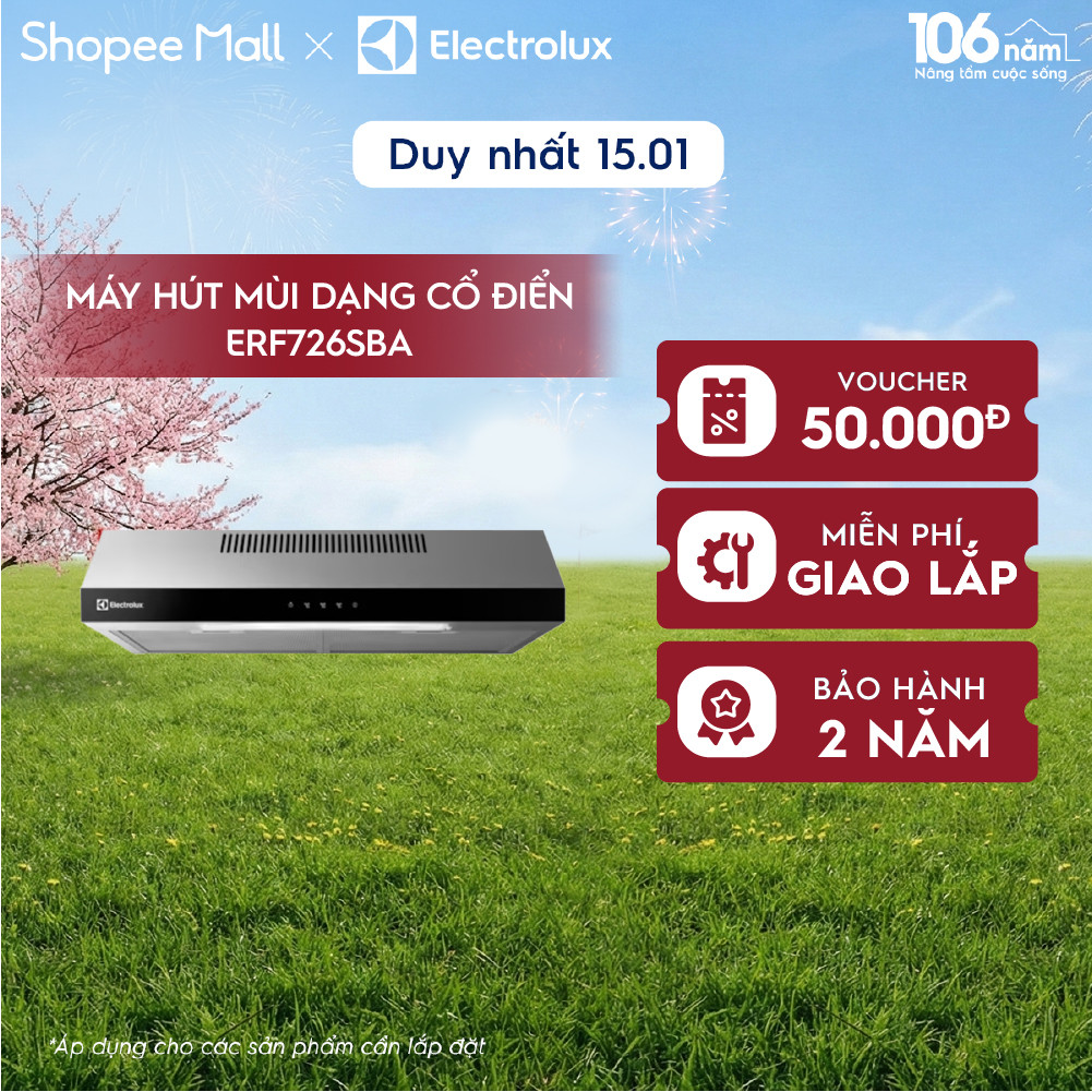 Máy hút mùi Electrolux dạng cổ điển 70cm ERF726SBA, Hút mùi nhanh chóng