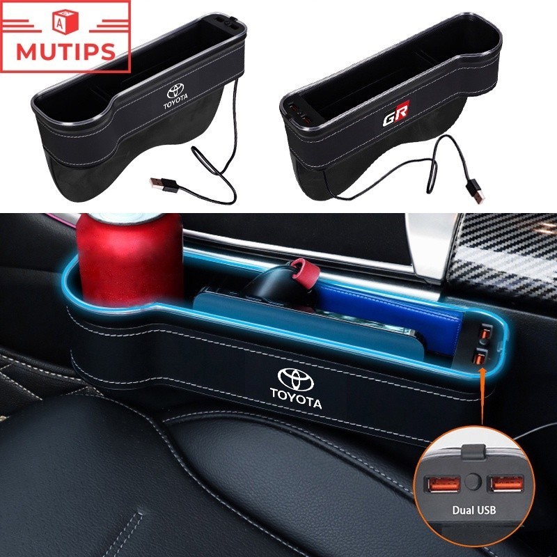 Toyota GR Ghế Ô Tô Có Khe LED Hộp Bảo Quản Có Cổng Sạc Điện Thoại USB Túi Sắp Xếp Cho Innova Veloz F
