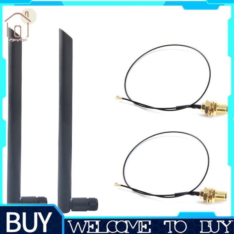 Ăng-ten WiFi không dây 6Dbi băng tần kép RP-SMA + MHF4 Cáp đuôi lợn cho mô-đun WIFI / WLAN thẻ không