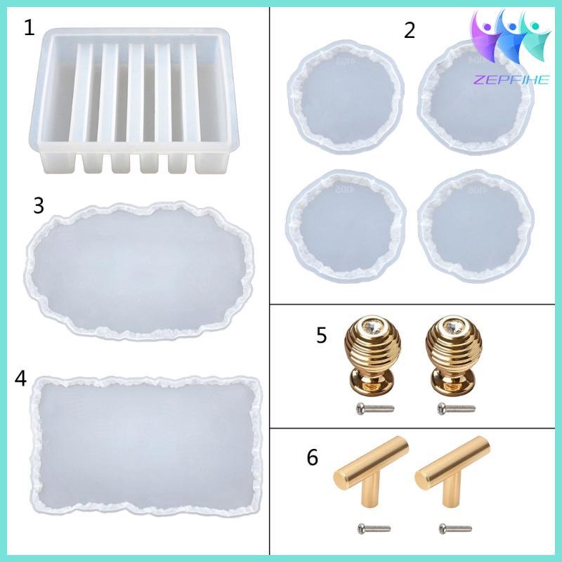 Khuôn Ép Silicone Cho Nhựa - Tạo Hình Bầu Dục Và Geode Coasters