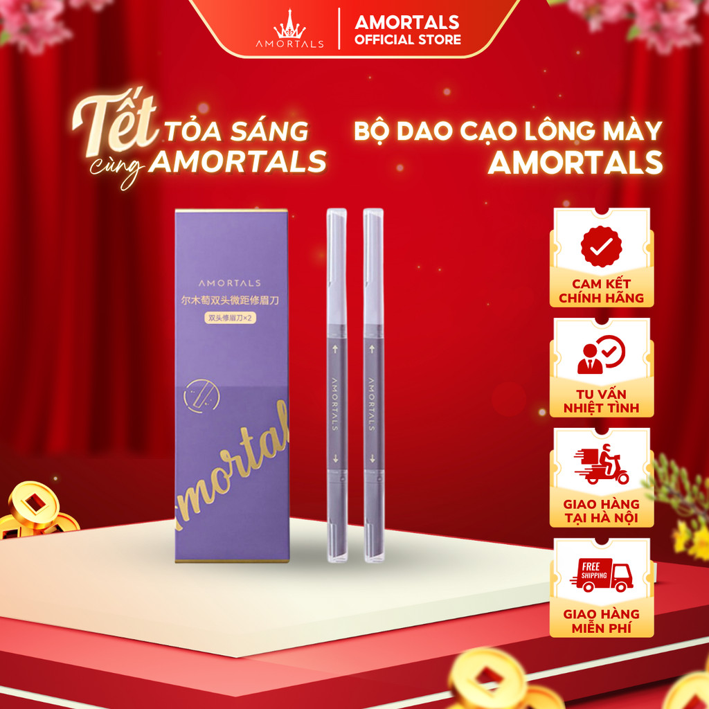 Bộ Dao Cạo Lông Mày AMORTALS Hai Đầu Tiện Dụng Dao cạo lông mày tỉa lông mày cạo râu tiện lợi