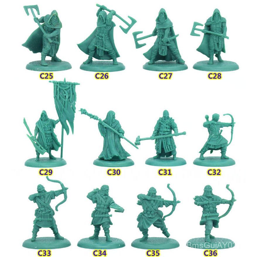 Board Game Model A Song of Ice and Fire Ancient Heroes Character 1: 48 Ancient Soldiers Cyan C25