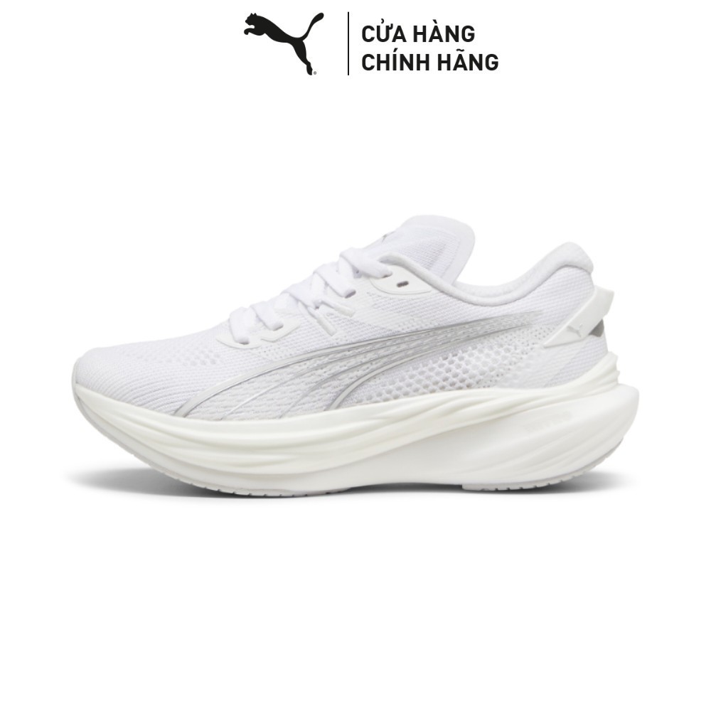 Giày Chạy Bộ PUMA Nữ Deviate NITRO 3 Wns White-Feather Gray-Silver Màu Trắng