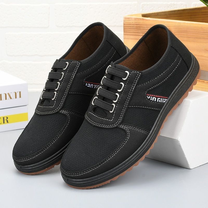 Phong Cách Bò Tendon Đế Cũ Bắc Kinh Giày Vải Nam Chống Trơn Trượt Chống Mài Mòn Giày Công Sở Thoáng Khí Thường Ngày Trung Niên Người Cao Tuổi Bố Giày