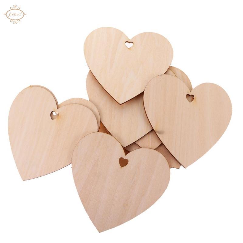 100 Bộ Gỗ Trái Tim Basswood Cutout Lát Gỗ Cho DIY Trang Trí Đám Cưới