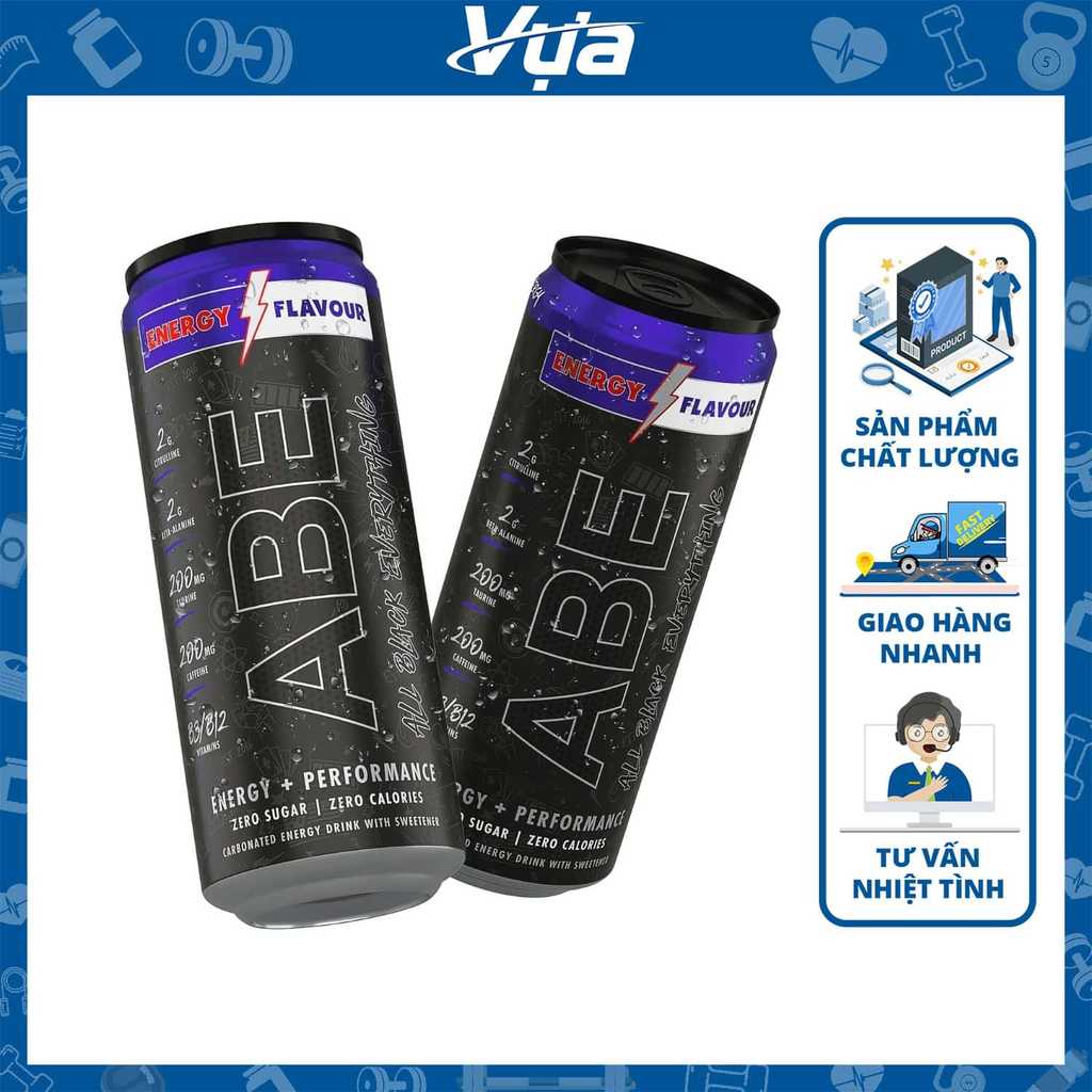 [1 Lon ] Applied Nutrition - ABE Energy Can (330ml) - Bổ sung năng lượng, thêm sức mạnh trước tập