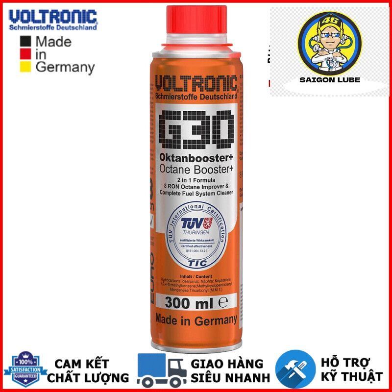 Phụ Gia Xăng Voltronic G30 Octane Booster 300ml - Phụ Gia Xăng Tăng Octane Làm Sạch Hệ Thống Nhiên L
