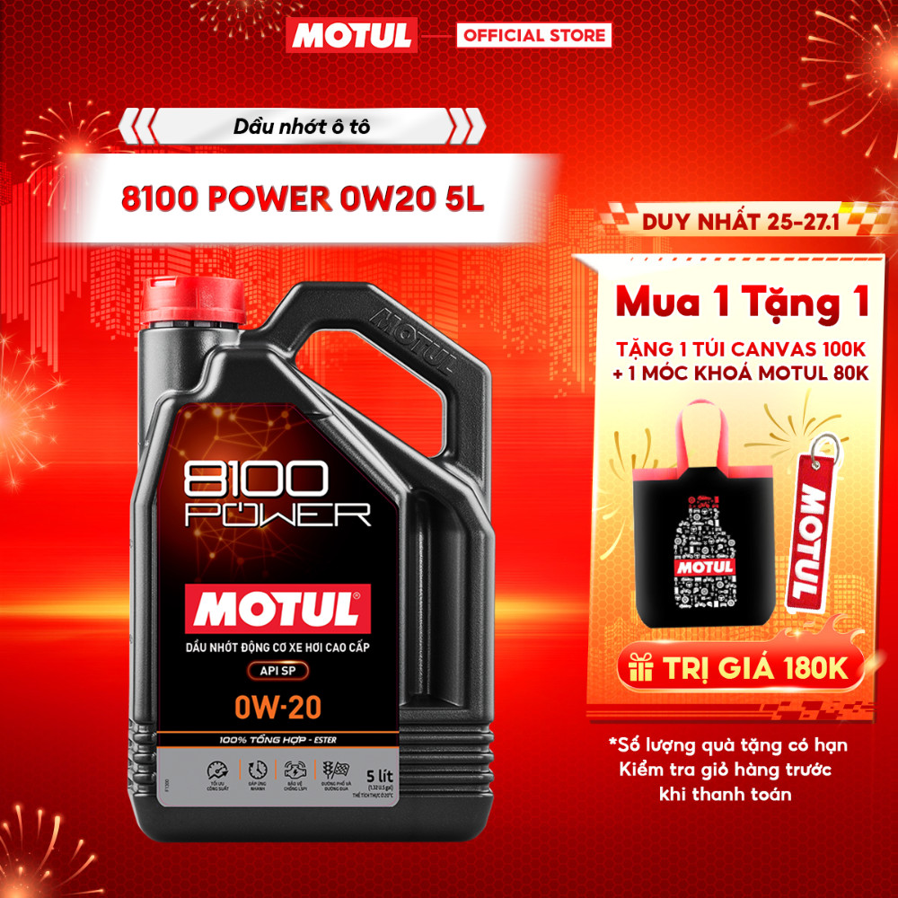 Dầu nhớt xe ô tô MOTUL 8100 POWER 0W20 4X5L VN