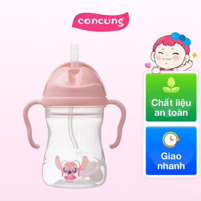 Bình nước 360 độ cho bé tập uống nước Bbox 240ml (Hồng, stitch)