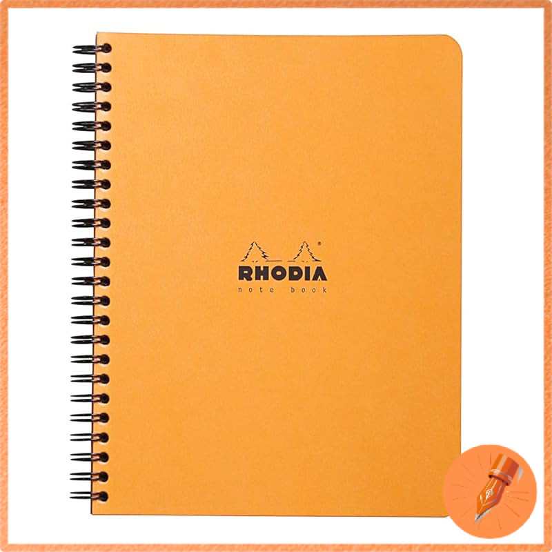 Rhodia Double Ring Notebook A5 160 Pages, Lined, Water-Resistant Cover, Perforated Pages, PEFC Certi