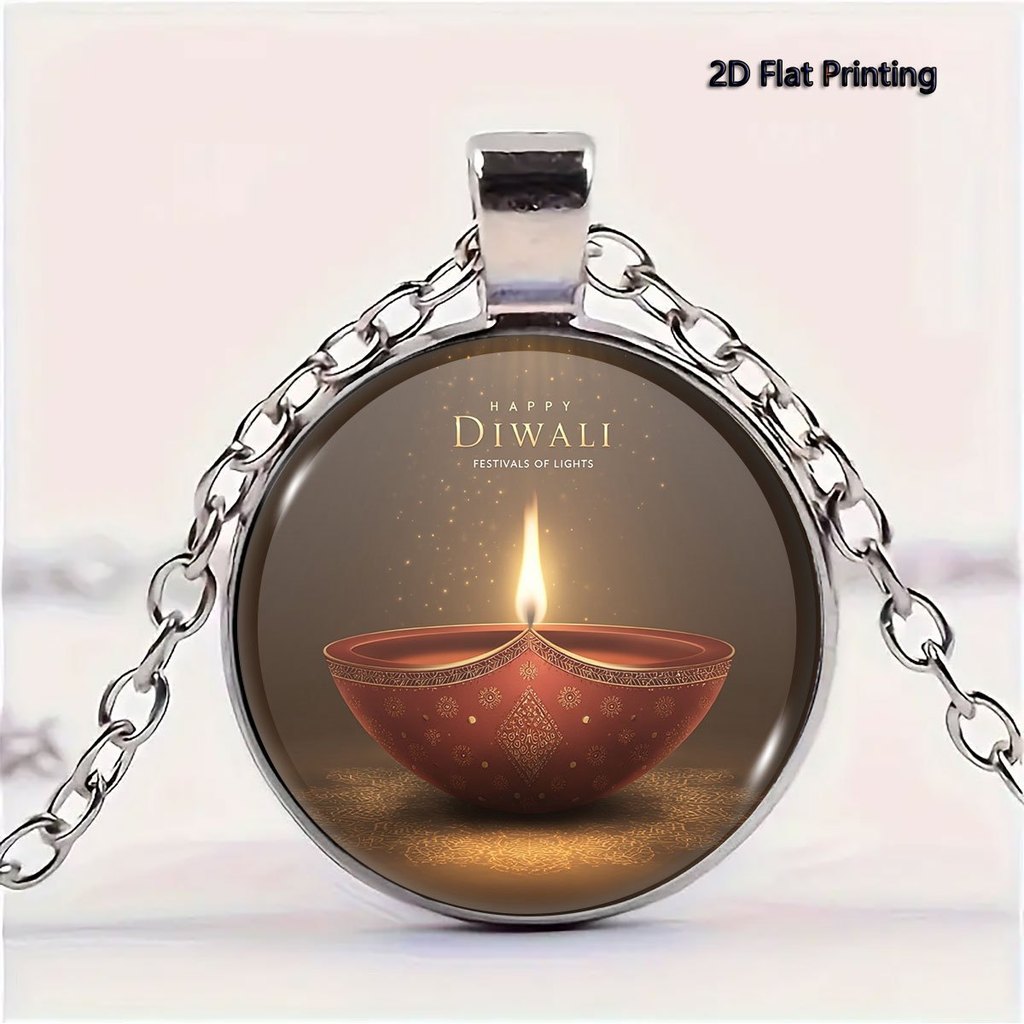1 Vòng Cổ Lễ Hội Diwali Ánh Sáng Vàng Ấm Áp In Hình 2D, Ngày Nhà Giáo / Ngày Lễ Tình Nhân / Gia Đình
