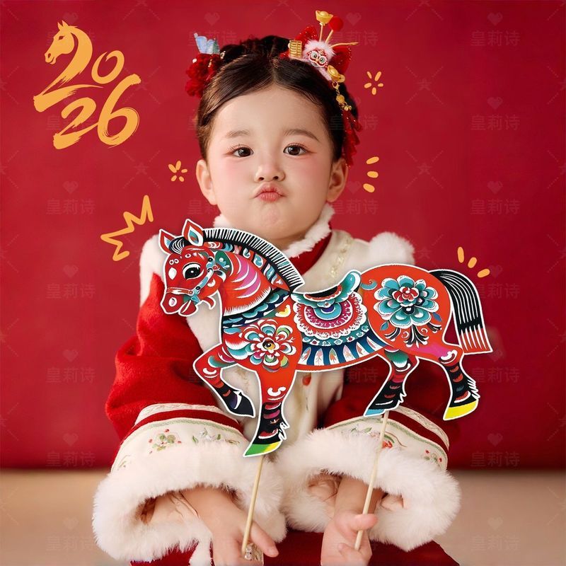 2026 Năm Mới Vòng Tròn Năm Pi Xiếc Chủ Đề Xiếc Trẻ Em Ảnh Studio Chụp Đạo Cụ Cung Cấp 1.29.4