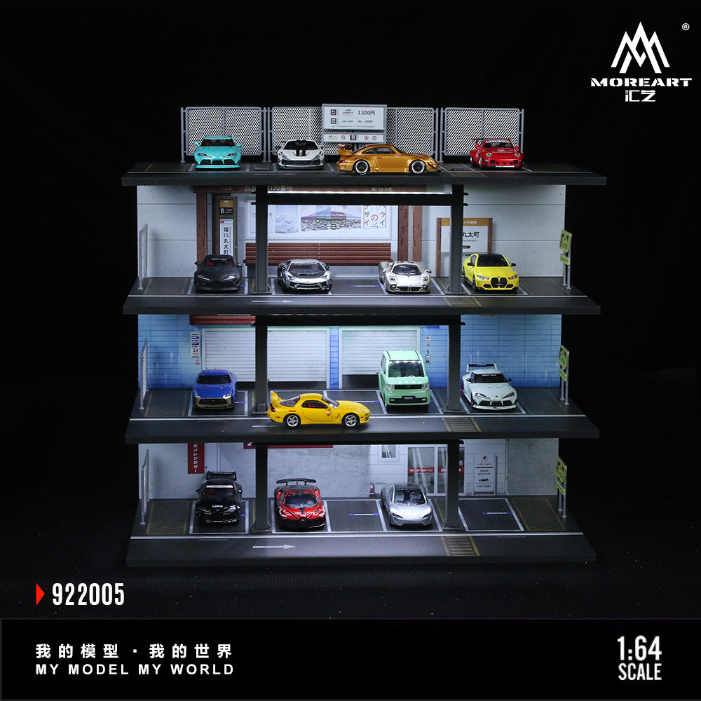 [ORDER] Mô hình diorama MOREART 1:64 Steel Frame Style Garage Lighting Assembly Scene Simulation Mod