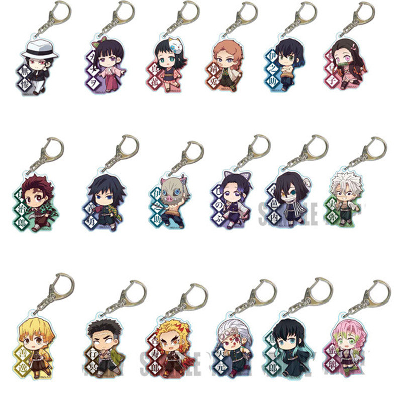Demon Slayer Acrylic Keychains Kamado Tanjirou Agatsuma Zenitsu Rengoku Kyoujurou Sabito Kibutsuji M