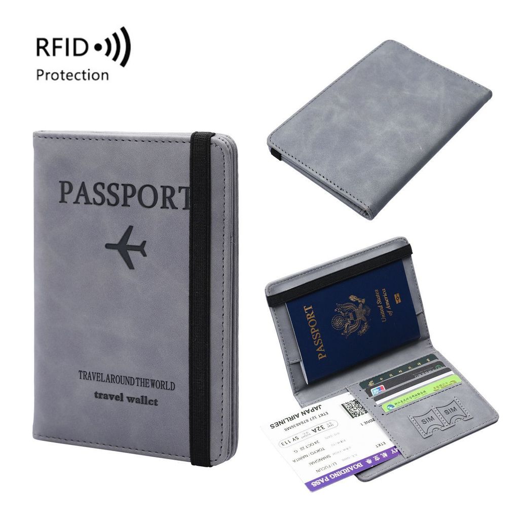 Hot Sale#[Anti-magnetic Safety]RFID Anti-theft Passport Holder Multi-functional Passport Protector D