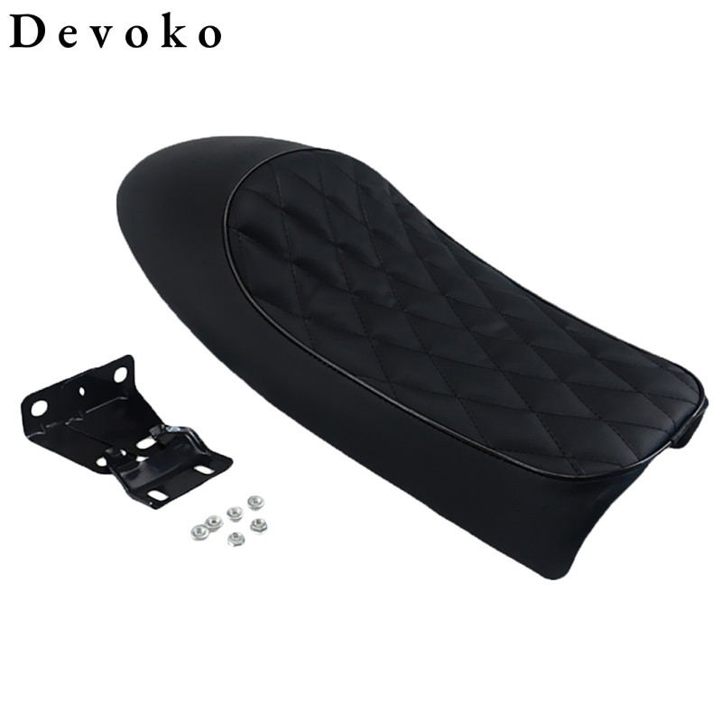 Dành Cho Xe Honda CB350 CB450 CB750 Cafe Racer Vintage Yên Ngựa Hump Ghế Tùy Chỉnh Màu Đen