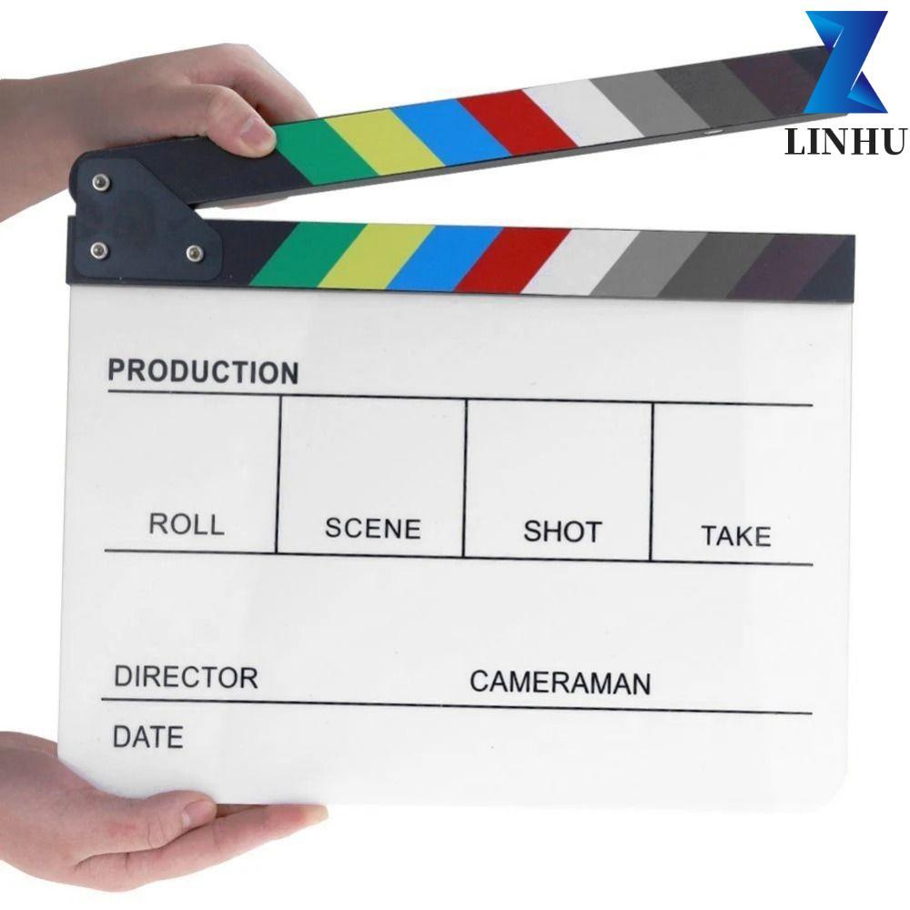 LINHU Regisseur Scene Clapperboard, Acrylic Prop Chụp Ảnh Ban Regisseur, Treo Đồ Trang Trí Chụp Ảnh 