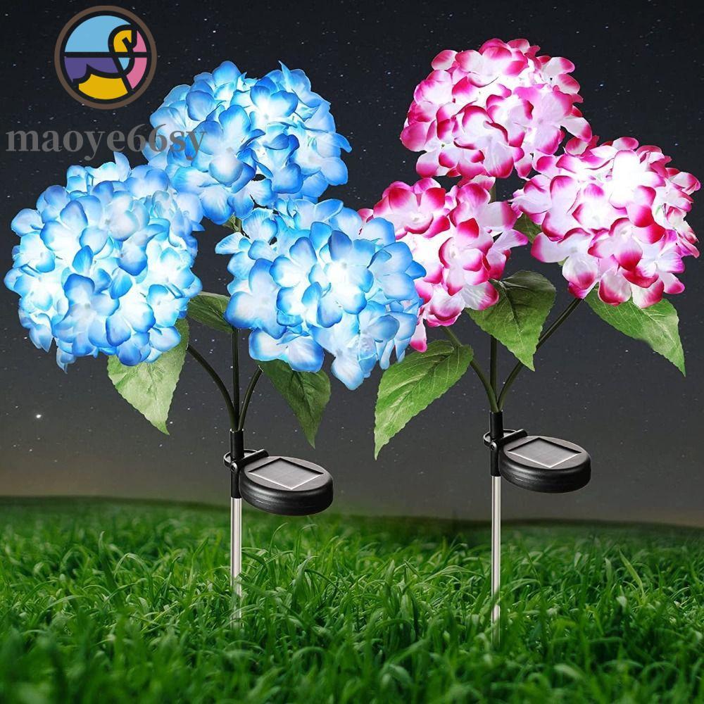 Đèn năng lượng mặt trời LED MAOYE66SY, Đèn bãi cỏ hoa hồng 3 đầu, Trang trí nhà cửa Hoa nhân tạo chố