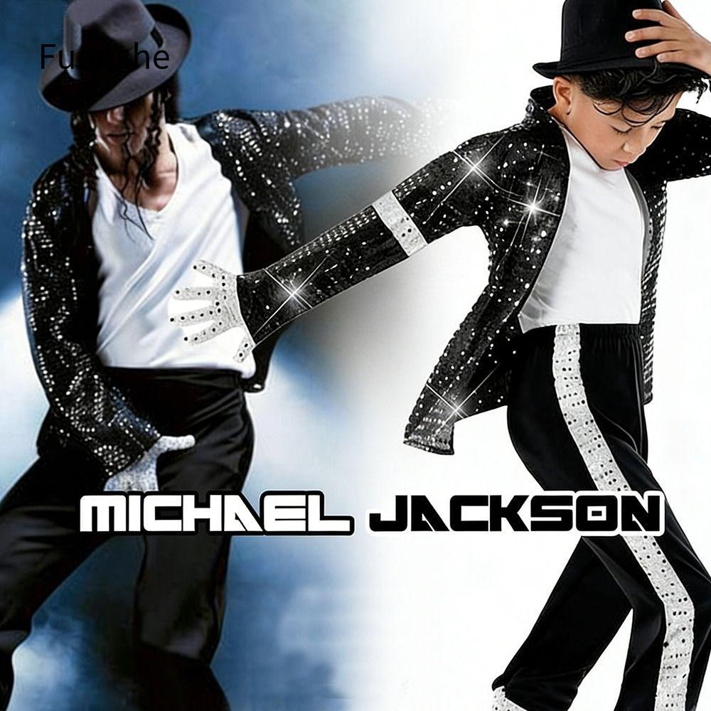 FUIDESHE Bộ cosplay Billie Jean, Trang phục biểu diễn Michael Jackson, Phù hợp cho bé trai và bé gái