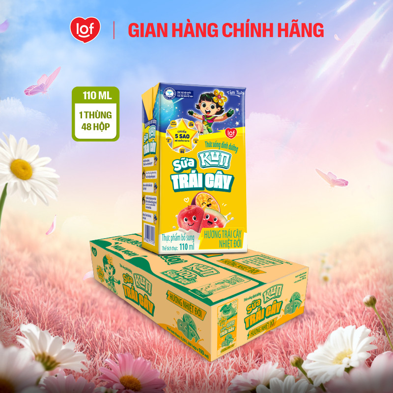 [Livestream KOL] Đủ vị Sữa trái cây KUN 1 thùng 48 hộp x 110ml chọn vị: