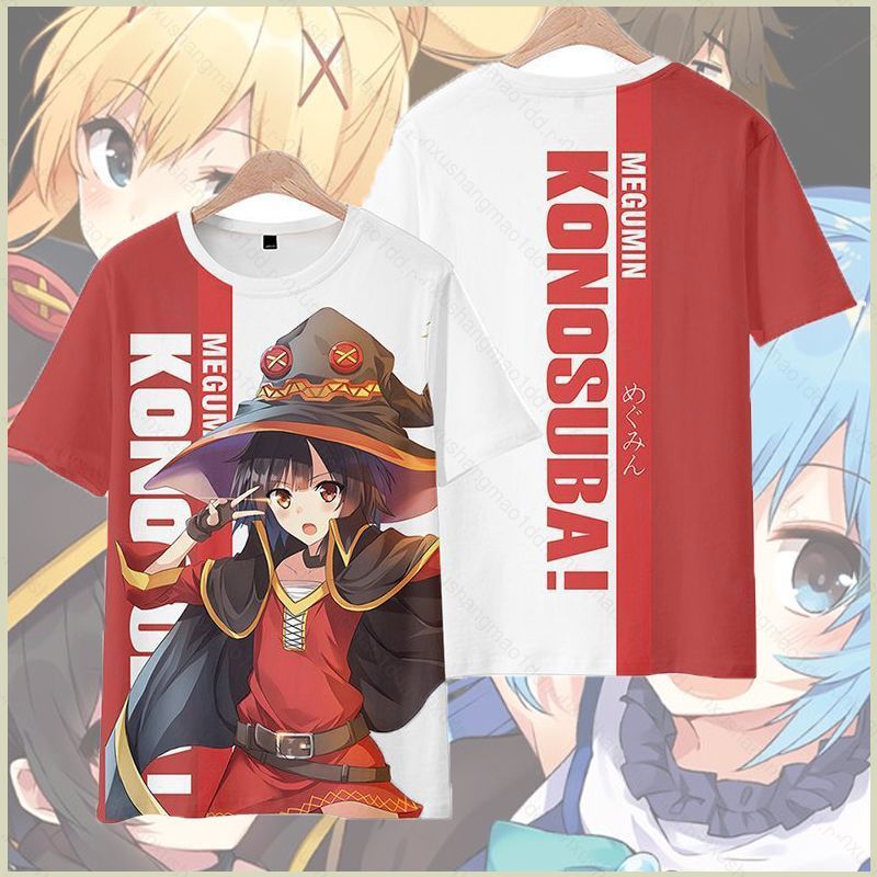 XS1 KonoSuba Thần Phước Lành Trên Thế Giới Tuyệt Vời Megumin Aqua Kazuma Satou Cosplay Vải 3D Áo Thu