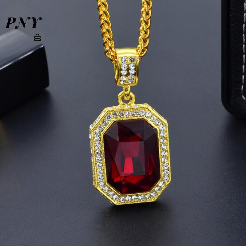 Mặt Dây Chuyền Nam Đá Ruby Đỏ Phong Cách Hip Hop - Trang Sức Cổ Điển Việt Nam