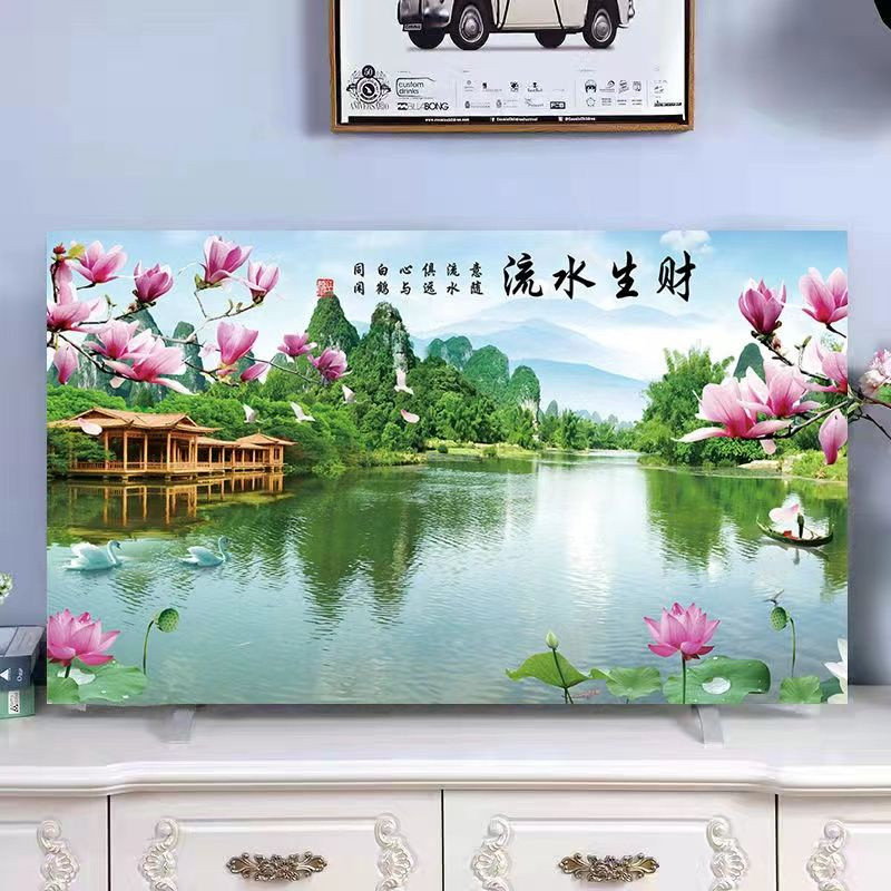 [Vải màu xám] Bộ màn hình LCD 55 inch 43 inch 32 inch 65 inch bụi để bàn treo phẳng cong đa năng che