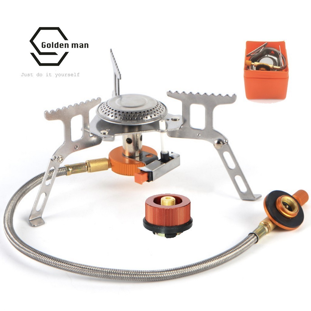 Bếp gas mini gấp gọn cắm trại dã ngoại camping leo núi tiện dụng dùng cho bình gas mini - full phụ k