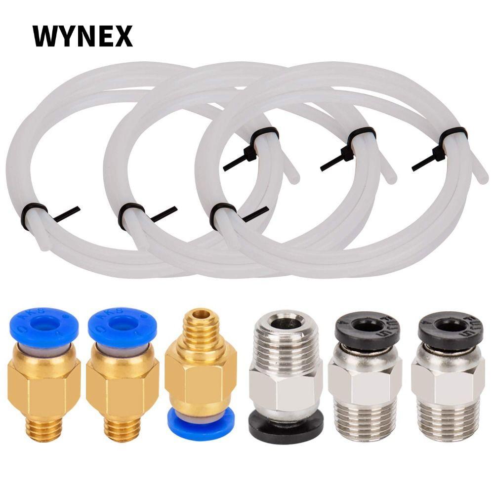 Ống PTFE WYNEX, 1 Mét 10 Chiếc PC4-M10 Phụ Kiện Ống Kết Nối Màu Trắng, Bền Với 10 Phụ Kiện PC4-M6 Dâ