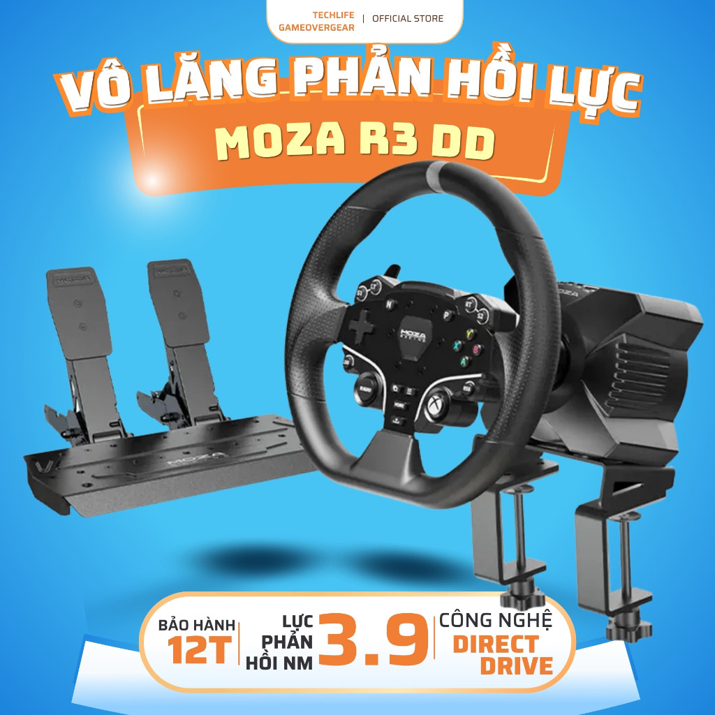 Vô lăng Moza R3 Direct Drive Bundle-Công nghệ Direct Drive siêu nhạy-Chuyên đua xe Forza Horizon 5, 